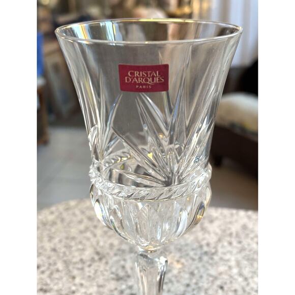 Discontinued Carthage by Cristal D'Arques-Durand Crystal Blown Wine Glass FRANCE - Picture 3 of 5